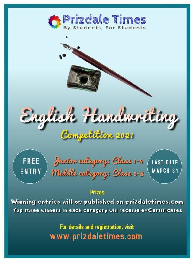 Prizdale English Handwriting Competition 2021
